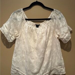 Forever 21 White Textured Blouse